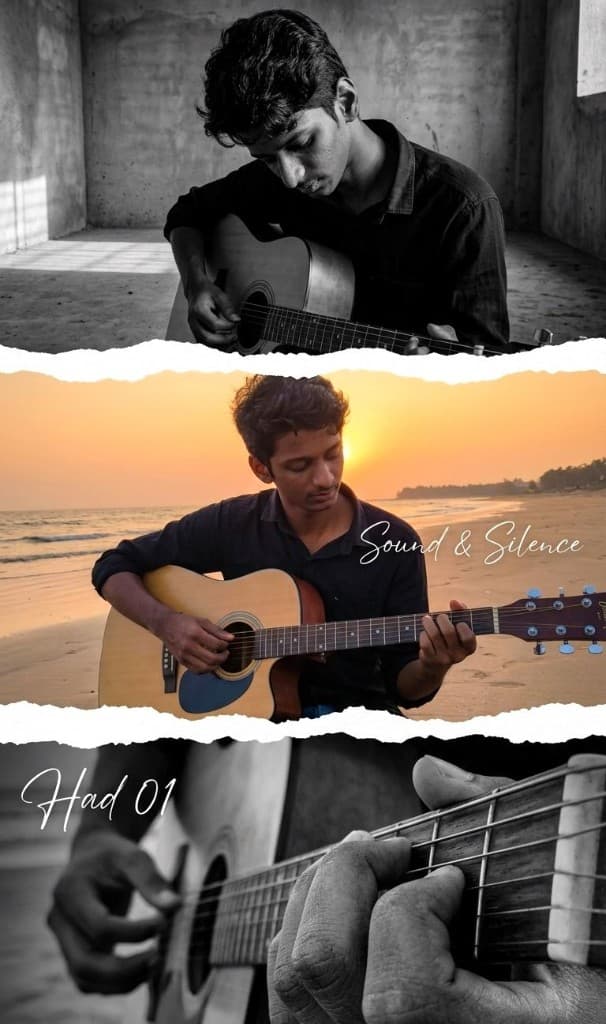 Had — Photo collage with acoustic guitar: Sound & Silence, Had 01